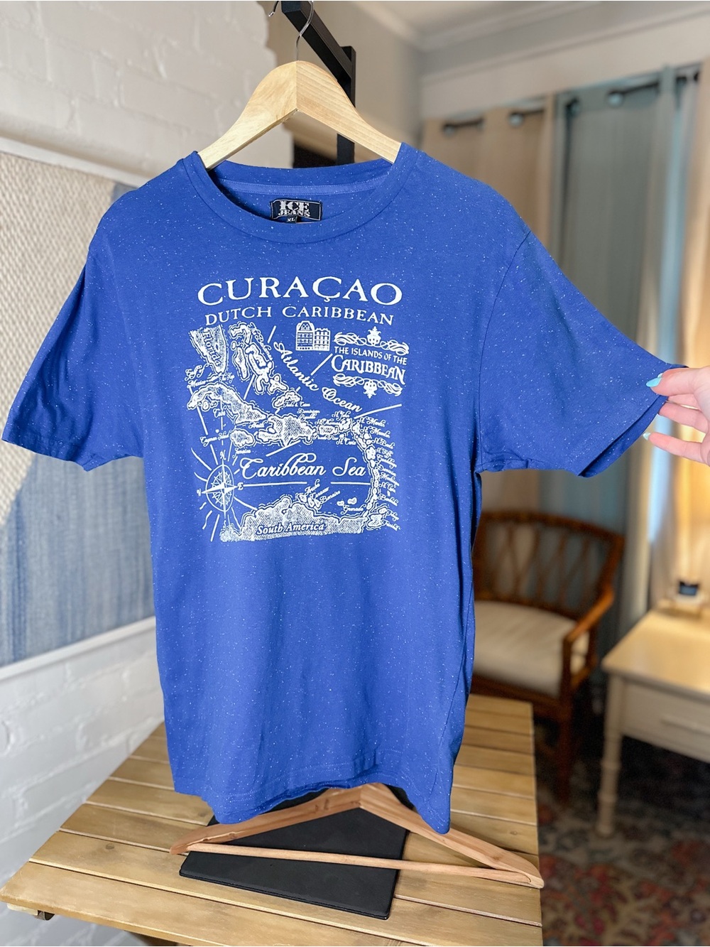 Ice Jeans Blue and White Çuracao T-Shirt